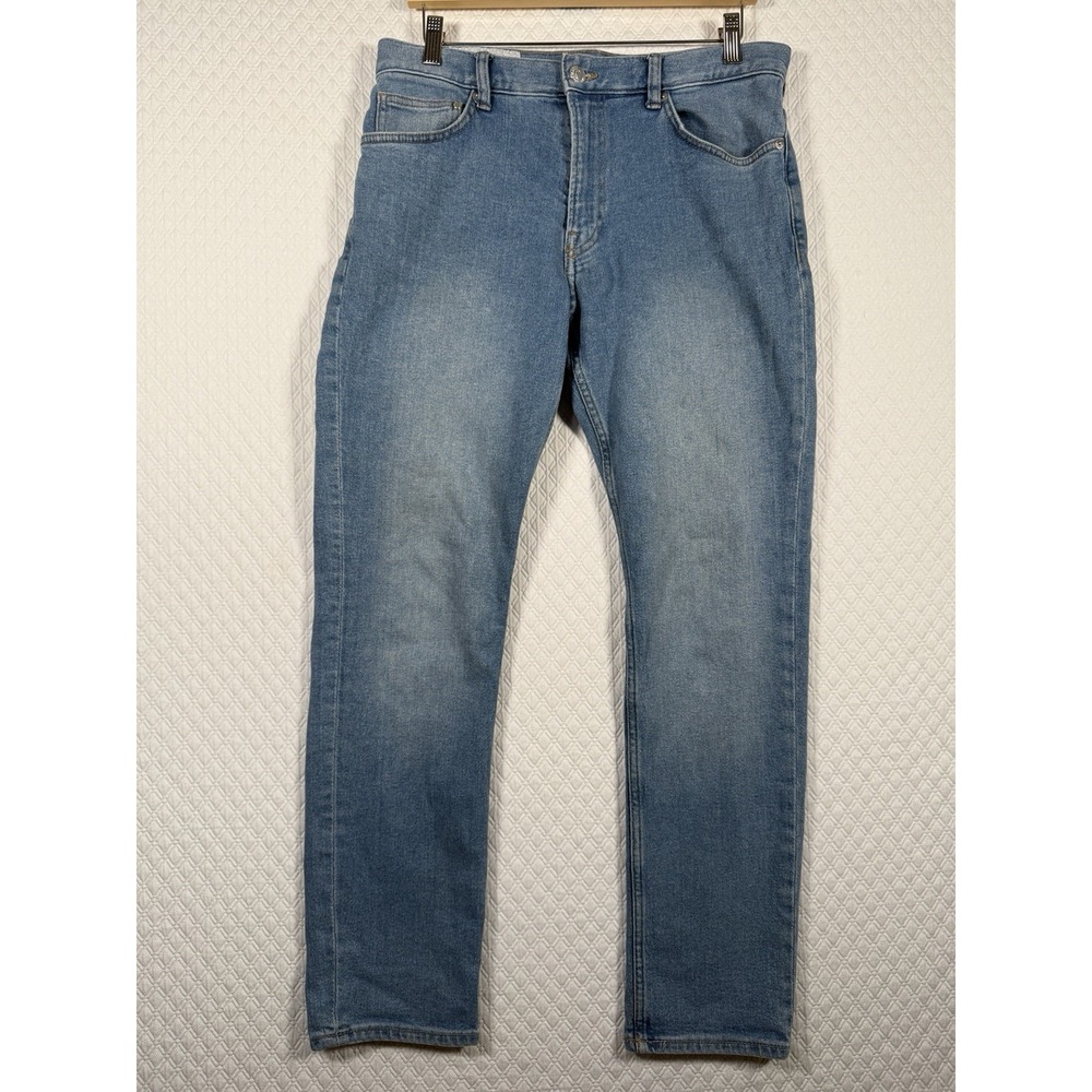 H&M Jeans Men 32x29.5 Slim Fit‎ Coupe Etroite Blue Denim Casual Chore Biker Barn